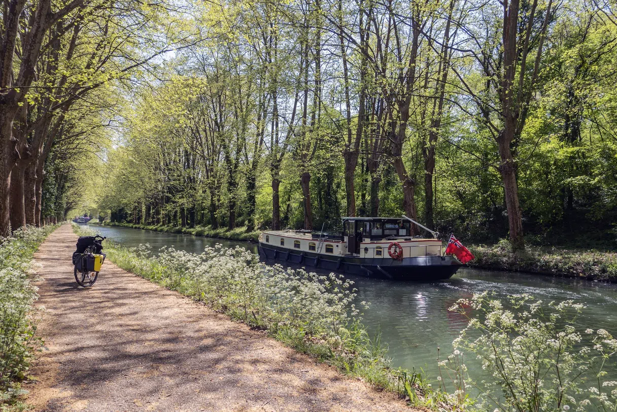 Vélo au bord du canal du Midi