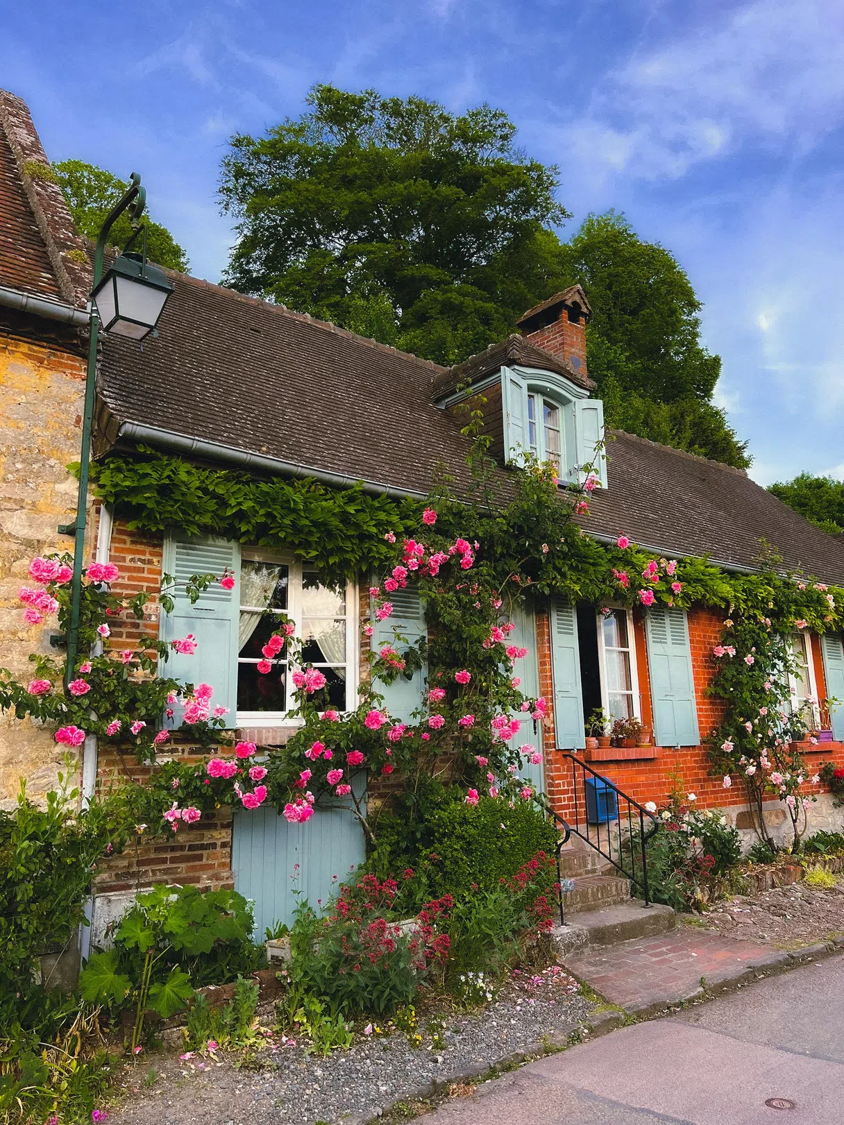热尔伯鲁瓦一处开满鲜花的房屋外墙
