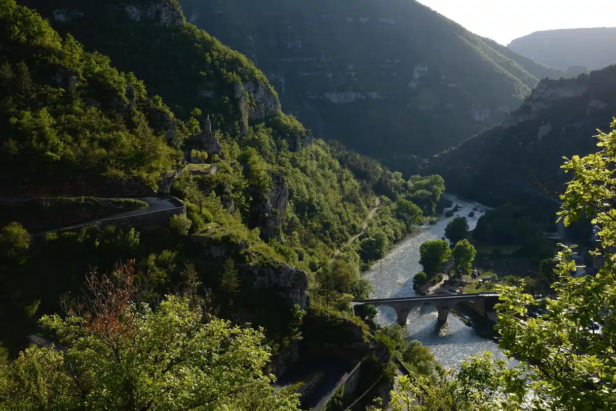 The Gorges du Tarn in low angled summer light