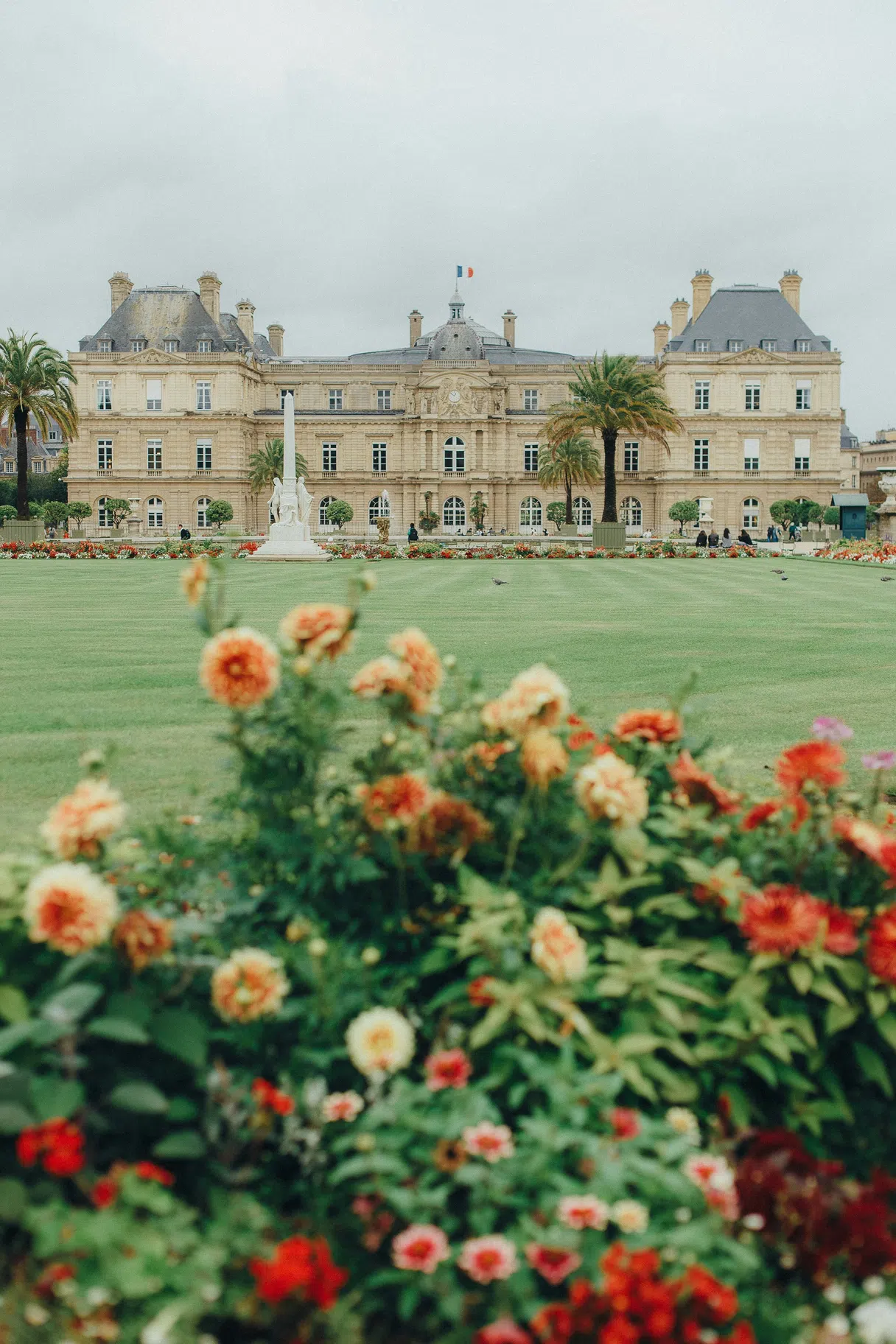 Bassin et façade du Jardin du Luxembourg à Paris