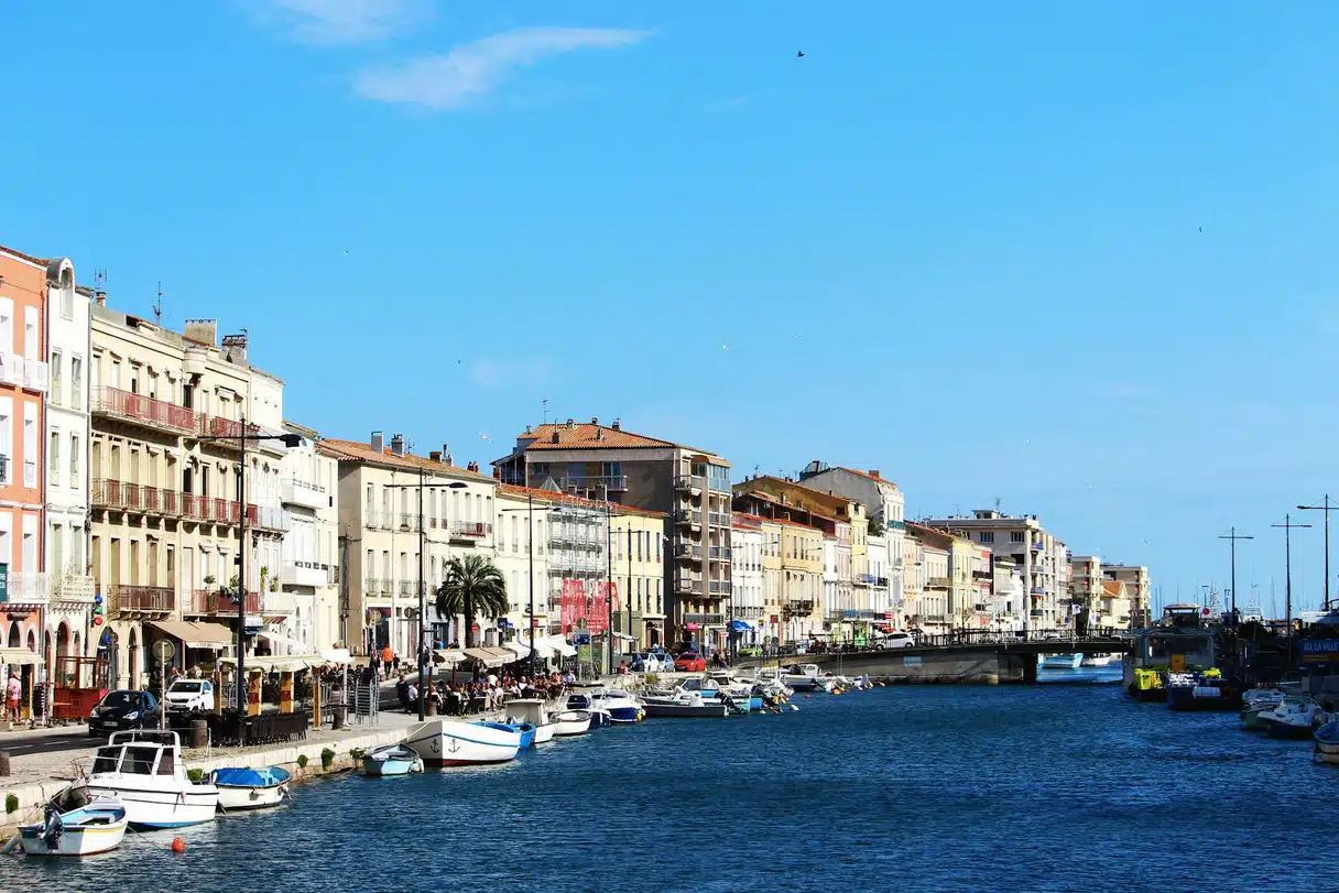 Boats along the Canal Royal in Sète