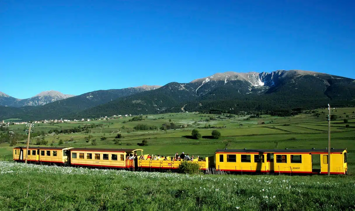 Tourist train in the Eastern Pyrenees